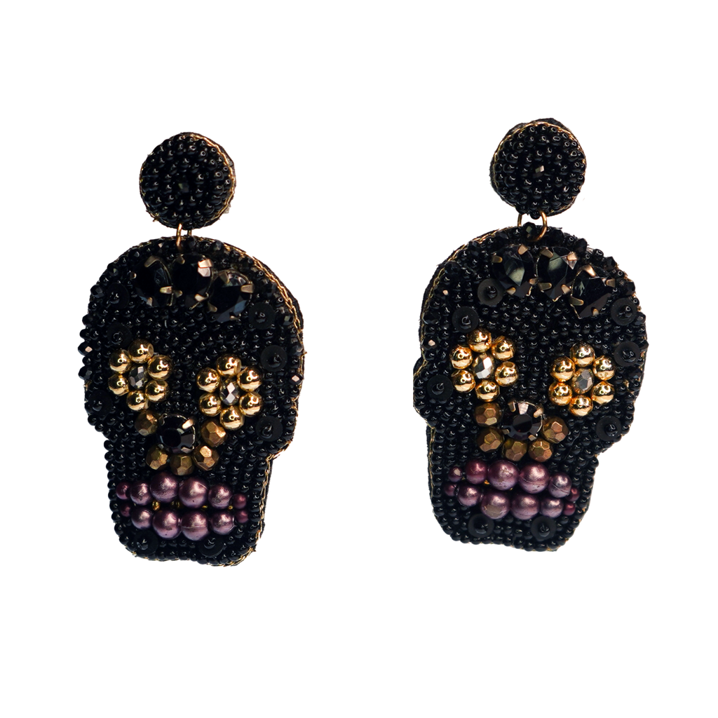 Beaded Skull Earrings
