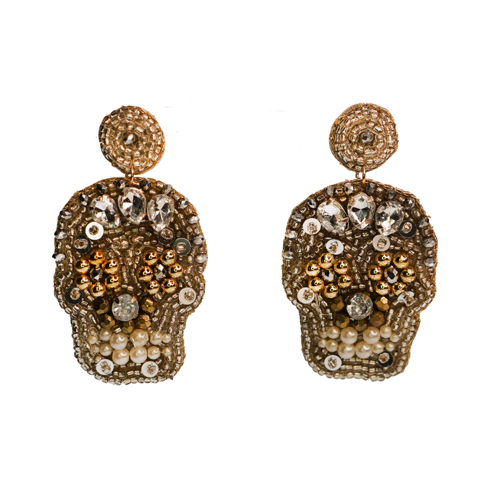 Beaded Skull Earrings