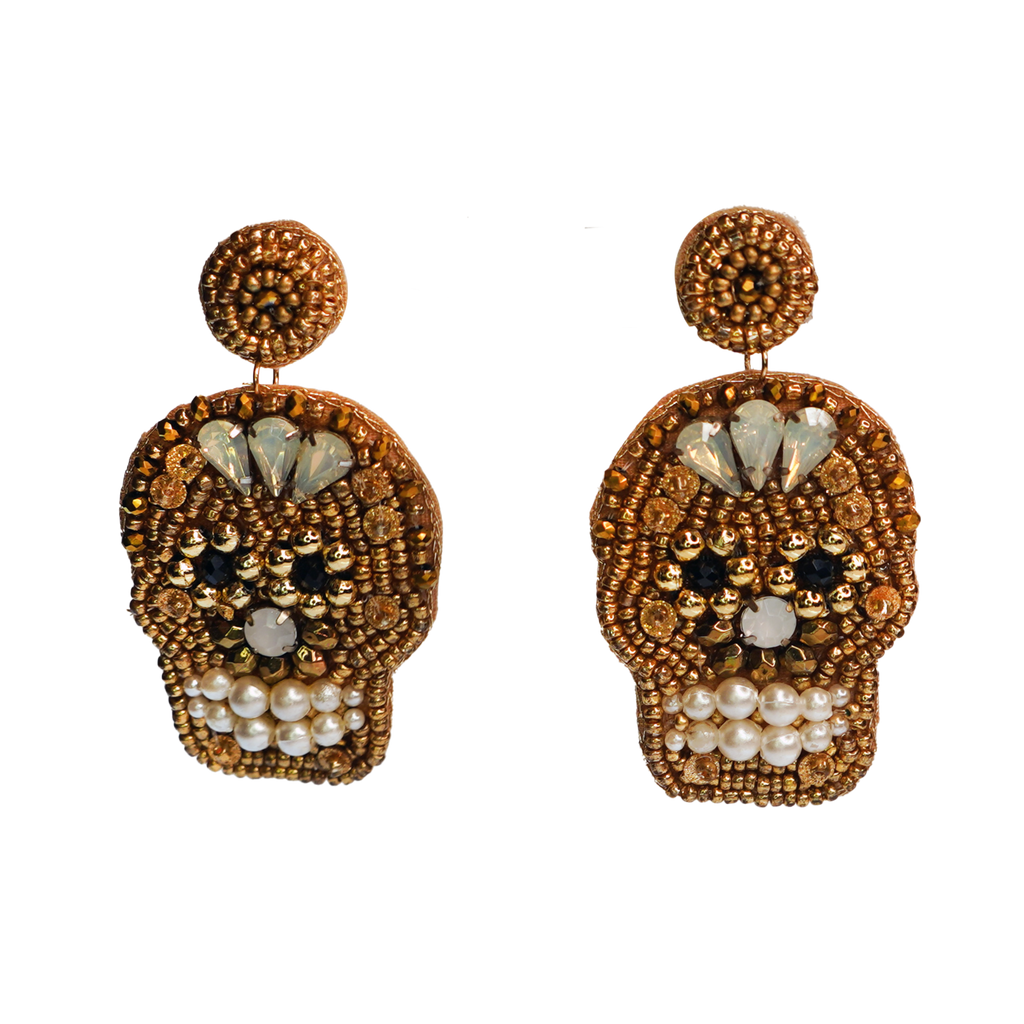 Beaded Skull Earrings