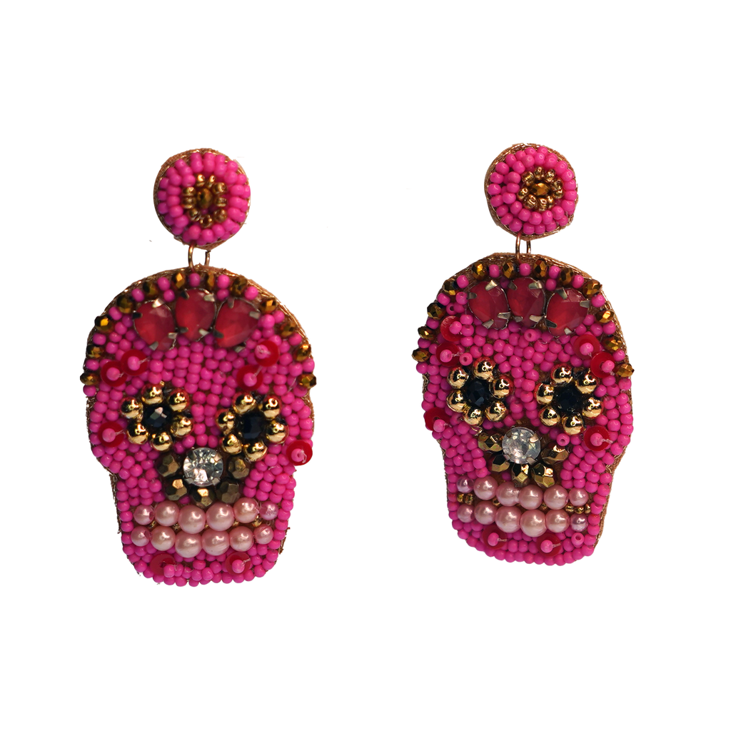 Beaded Skull Earrings