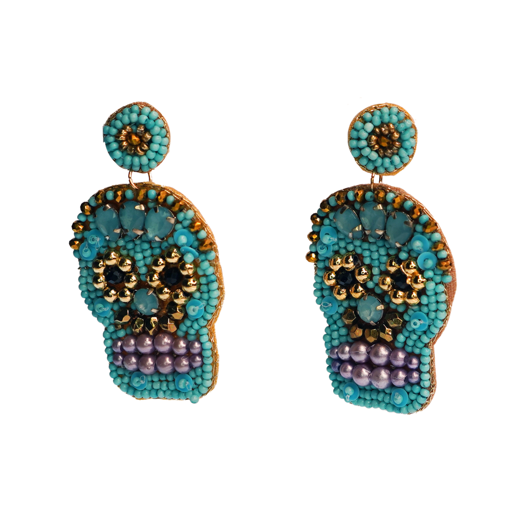 Beaded Skull Earrings