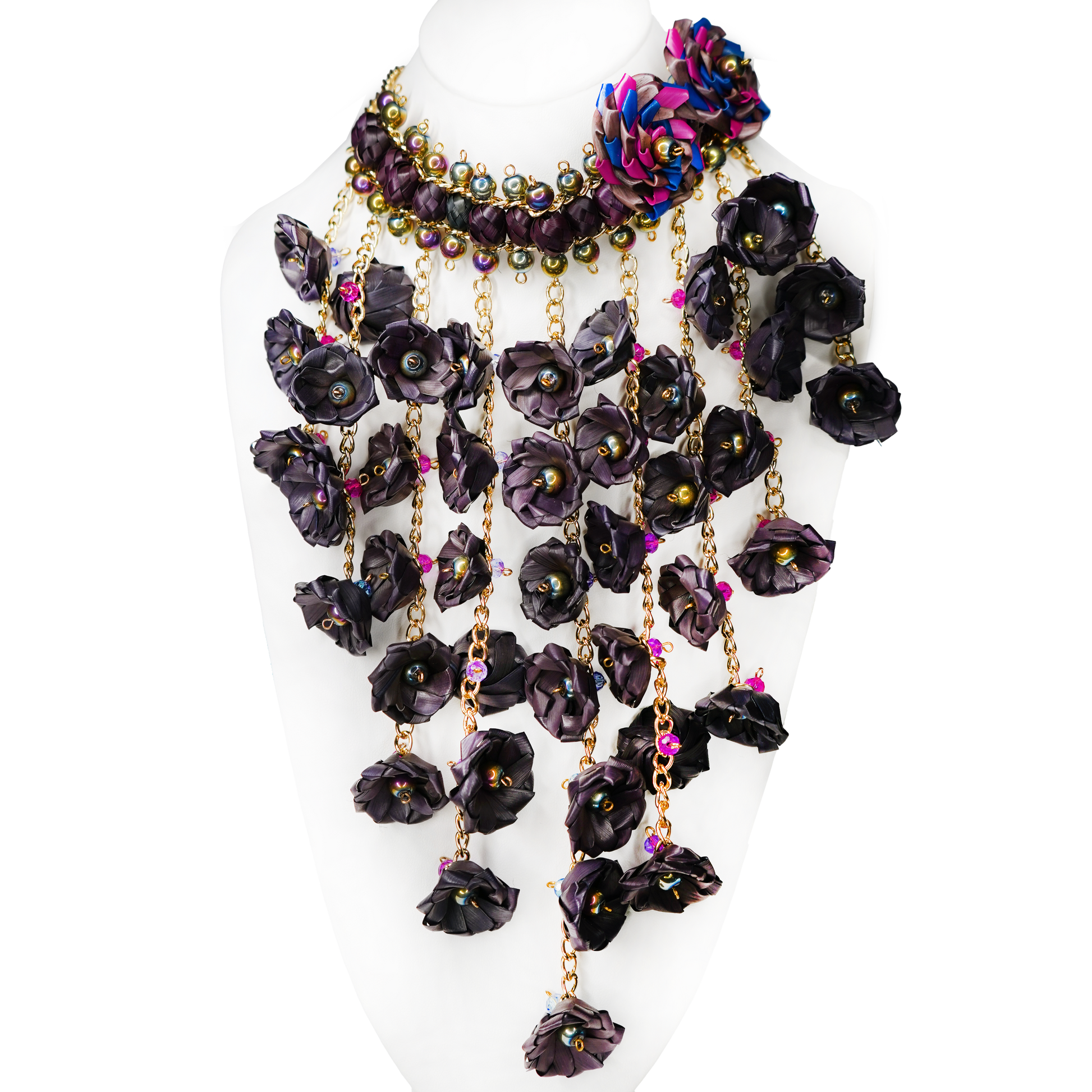 "Luna" Woven Flowers Mexican Necklace