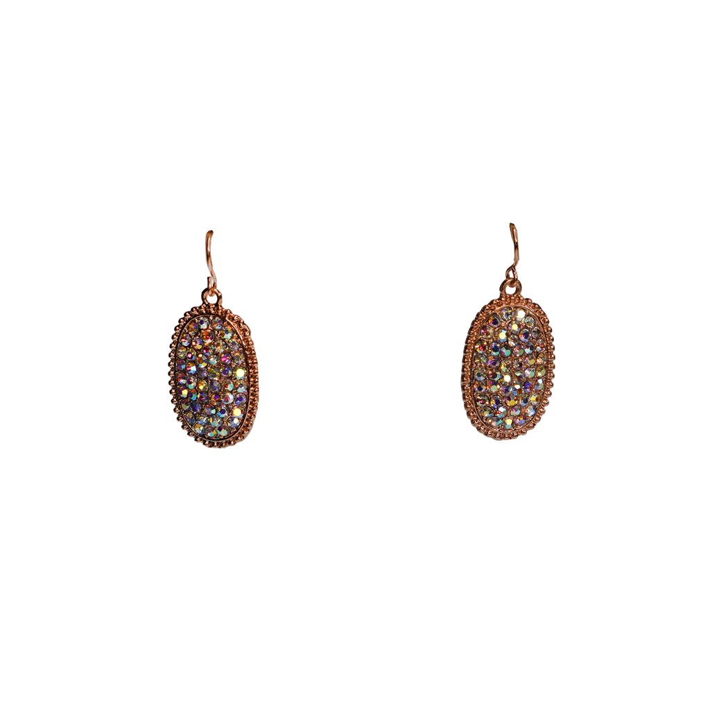 Rhinestone Oval Earring