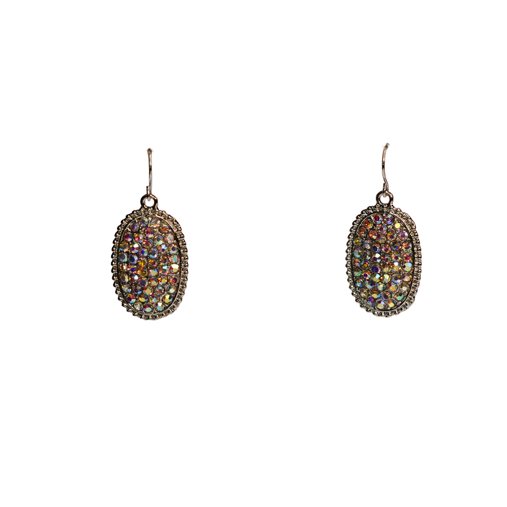 Rhinestone Oval Earring