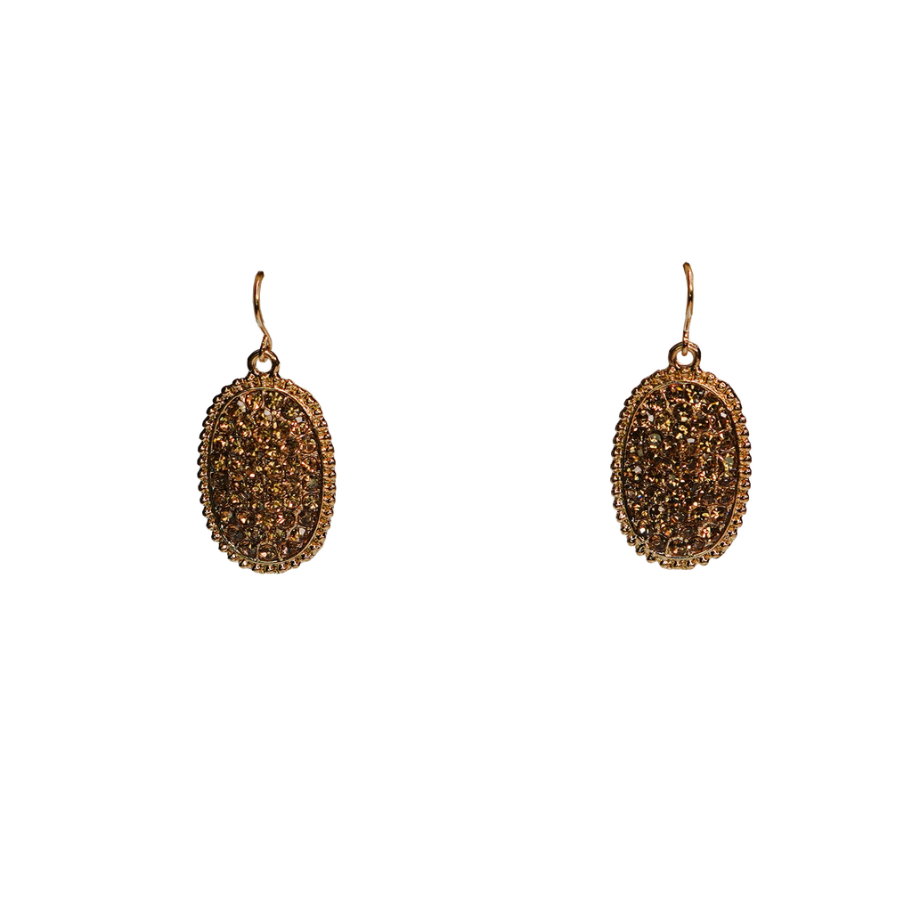 Rhinestone Oval Earring
