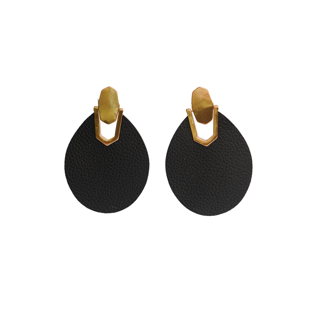 Large Leather Patch Earrings
