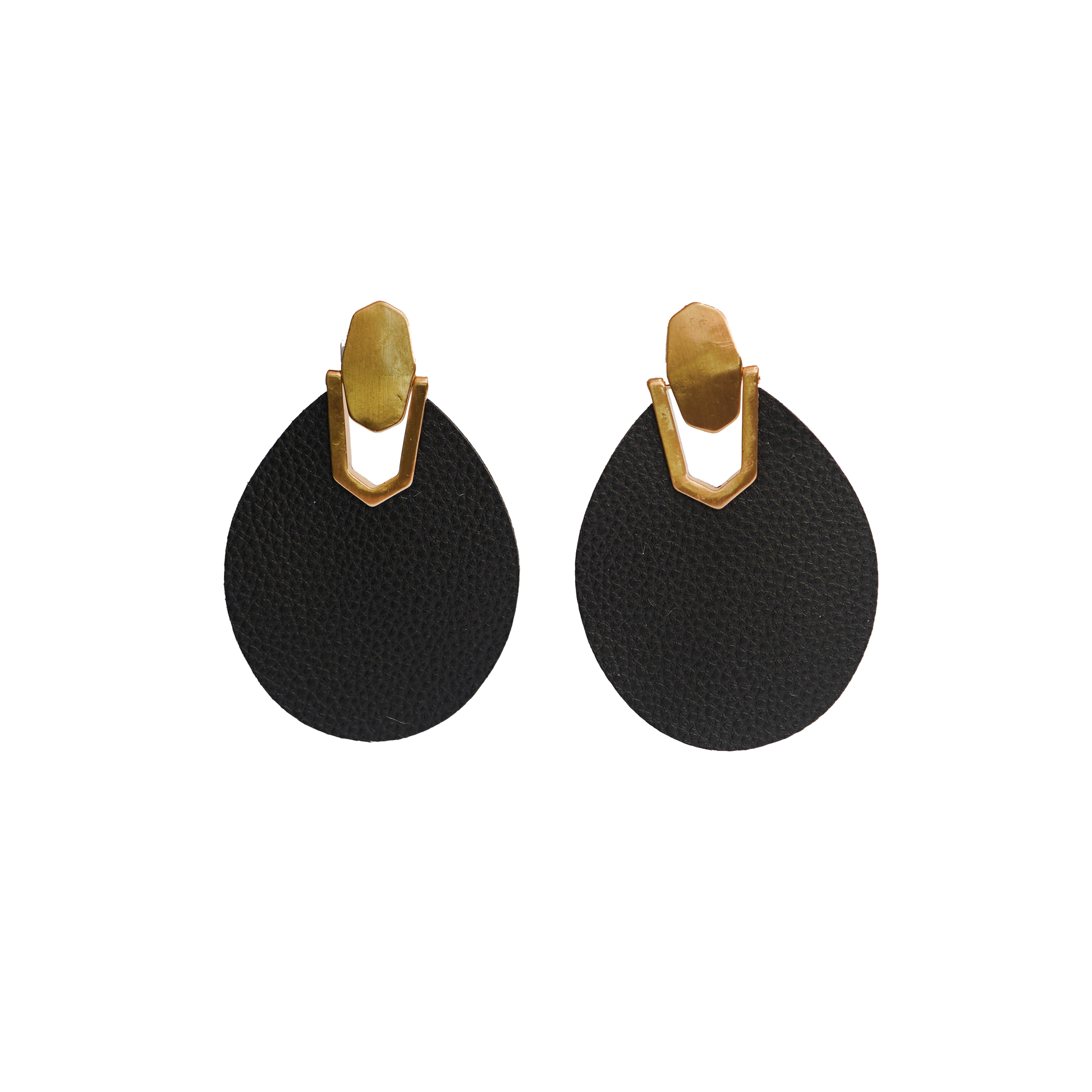 Large Leather Patch Earrings