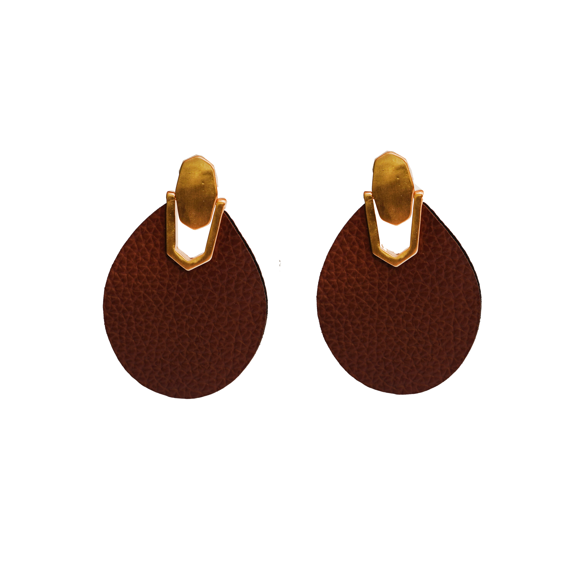 Large Leather Patch Earrings