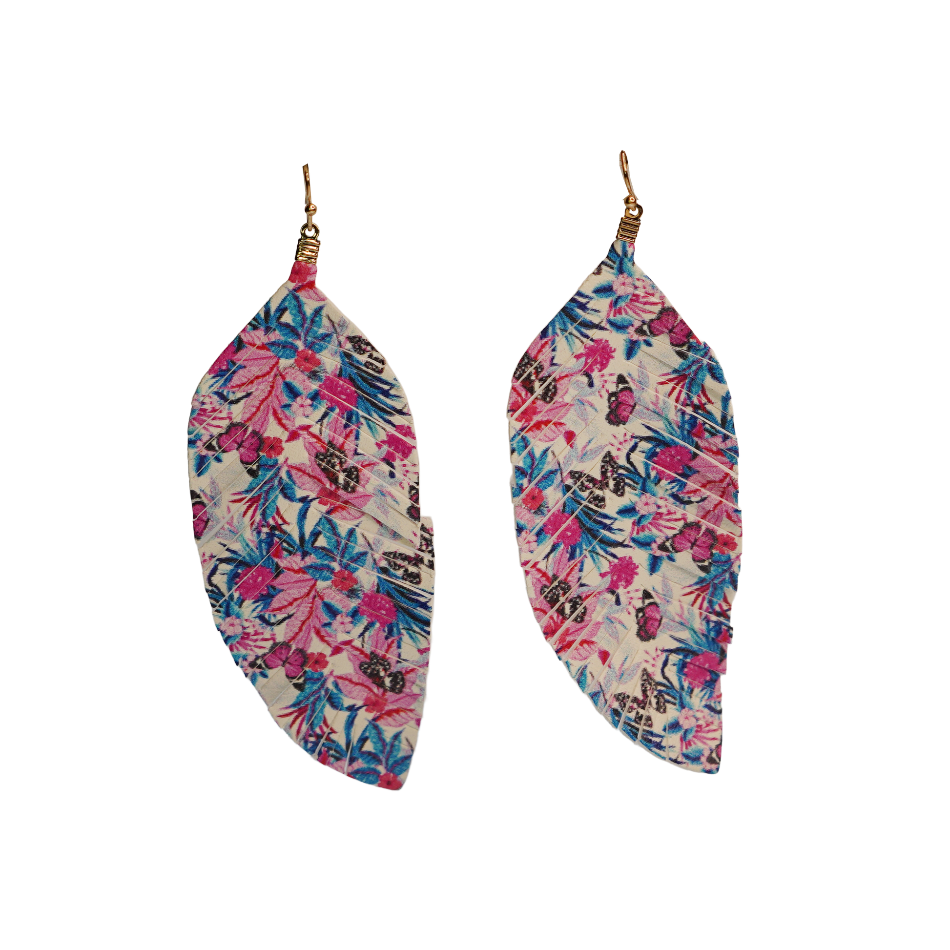 Leather Feather Dangle Earring