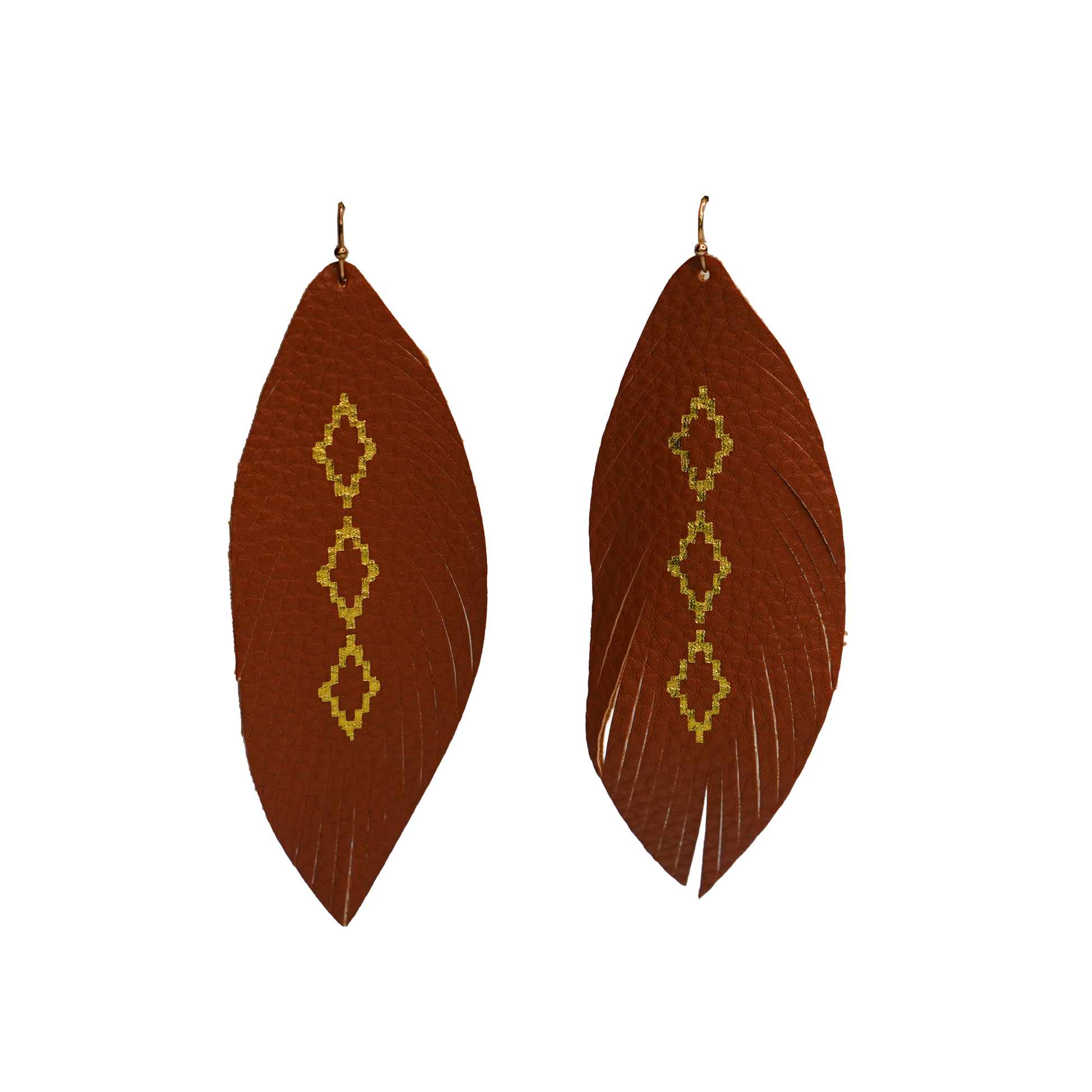 Leather Feather Dangle Earring