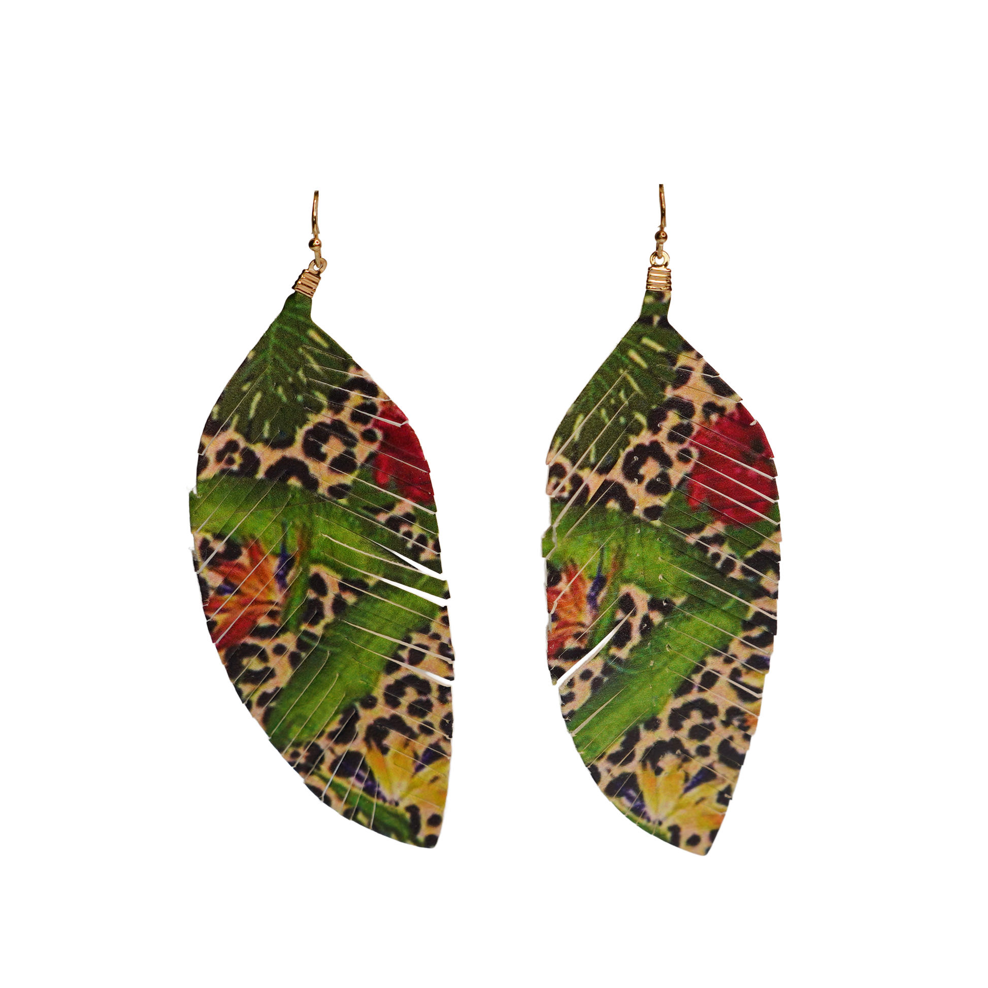 Leather Feather Dangle Earring