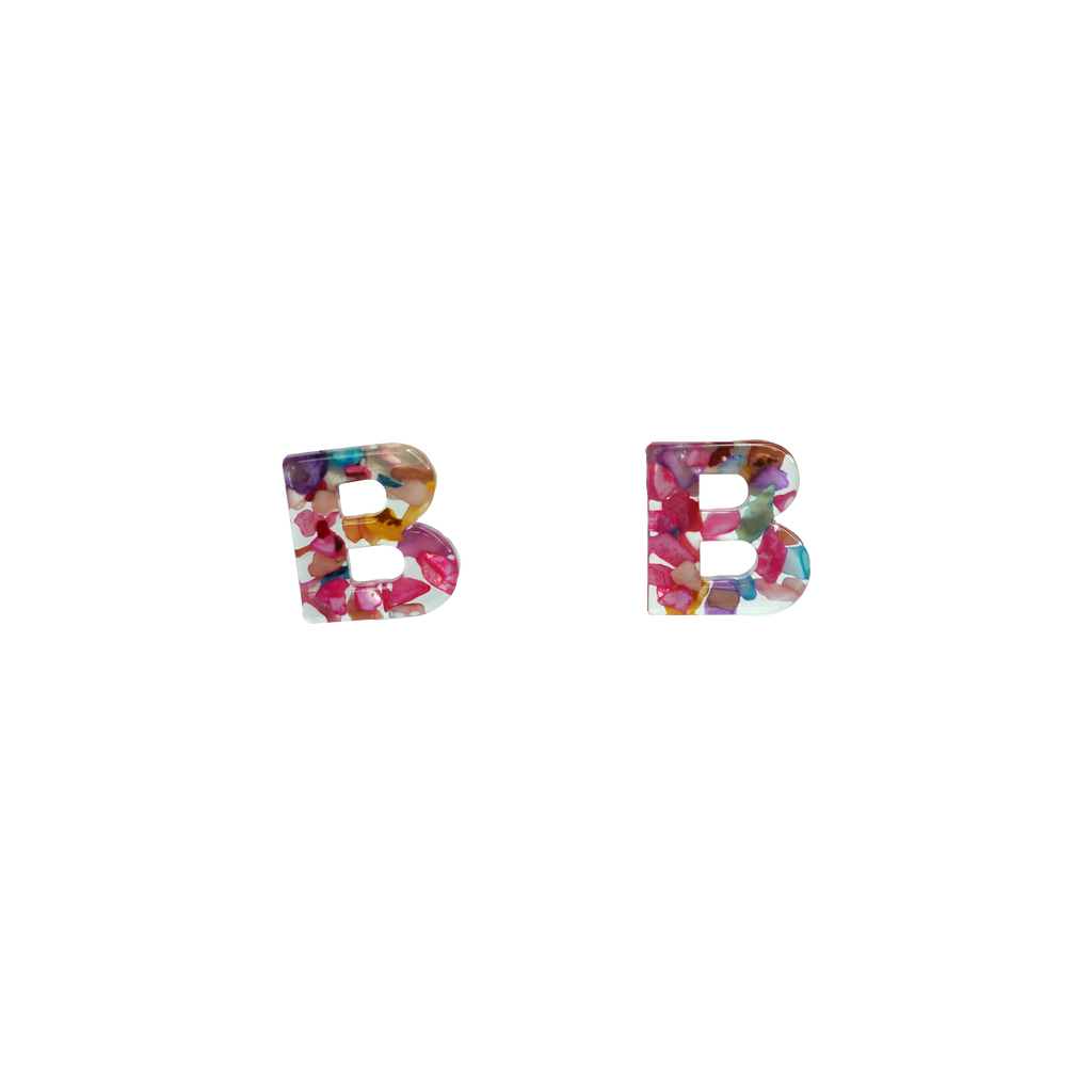 Resin Initial Earrings