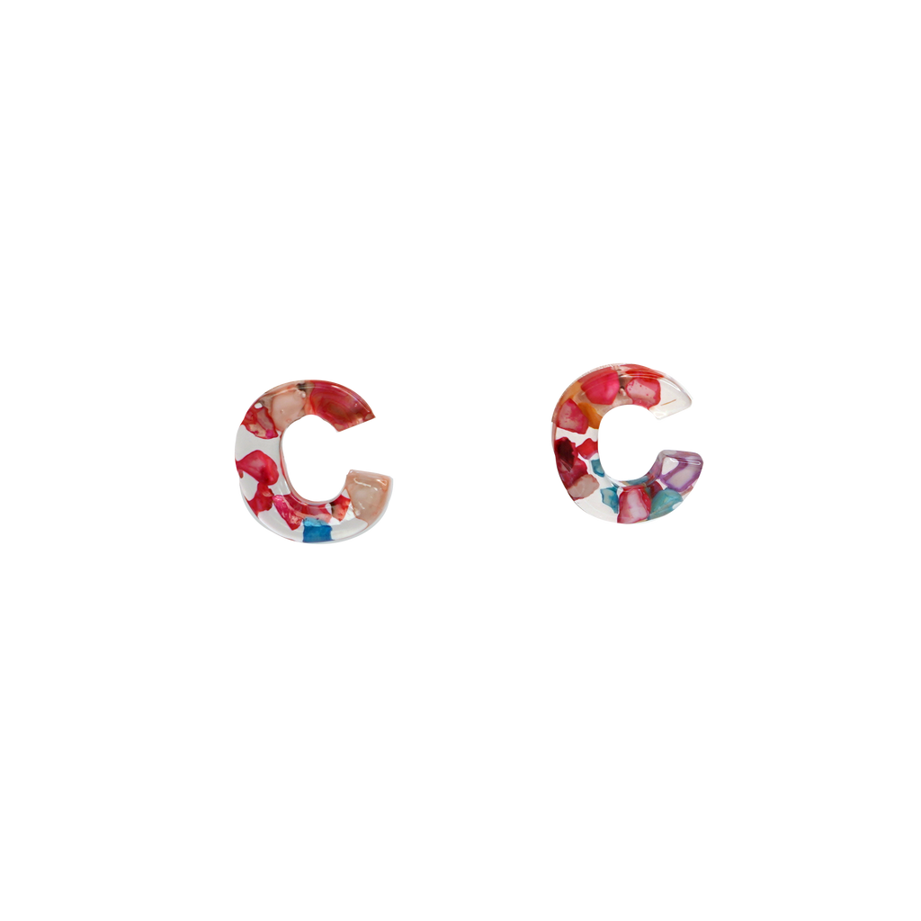Resin Initial Earrings