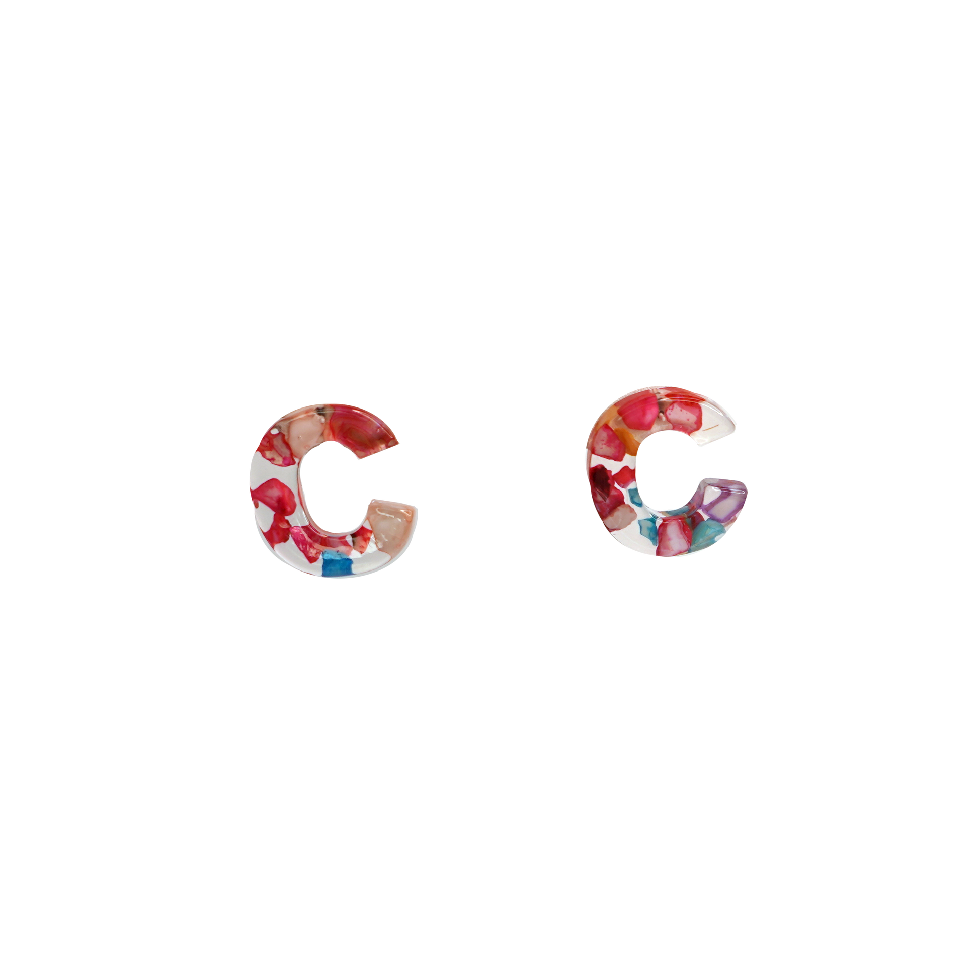 Resin Initial Earrings