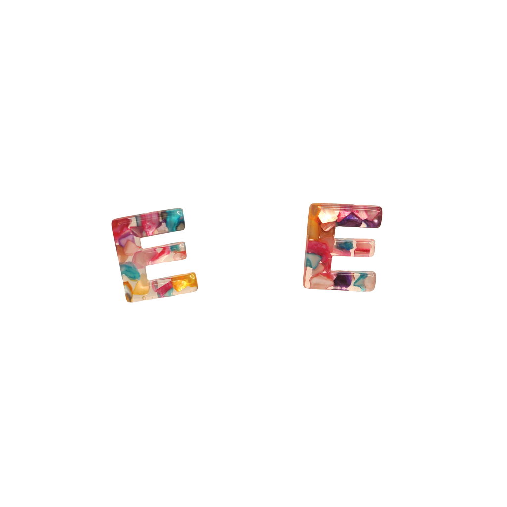 Resin Initial Earrings