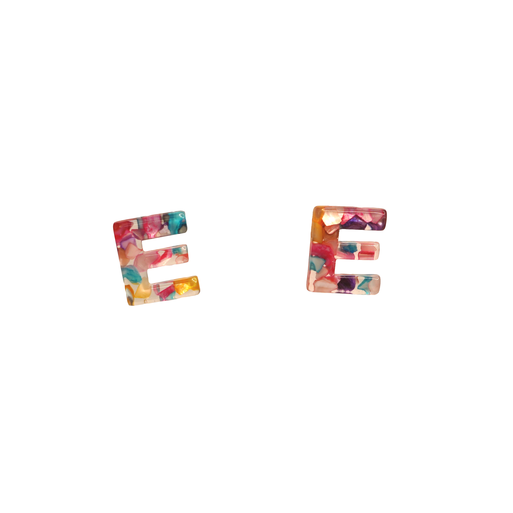 Resin Initial Earrings