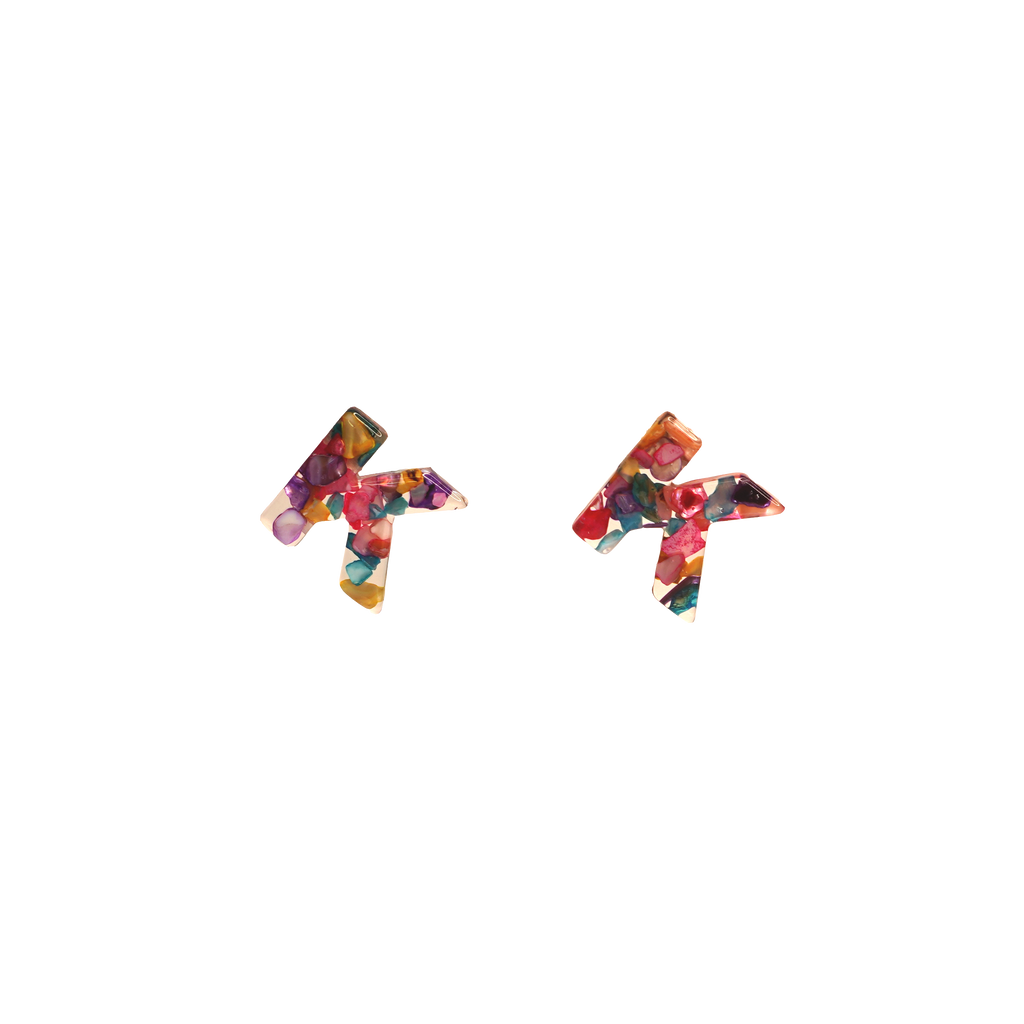 Resin Initial Earrings