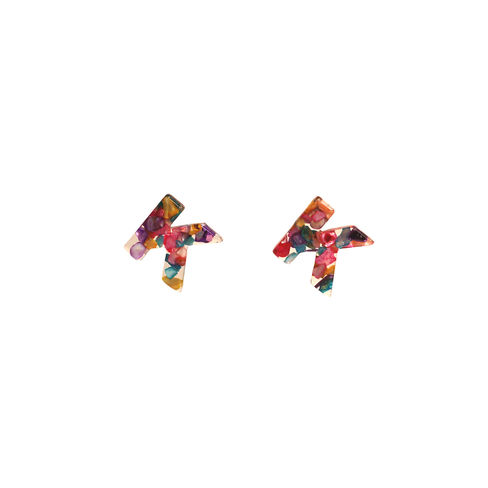 Resin Initial Earrings