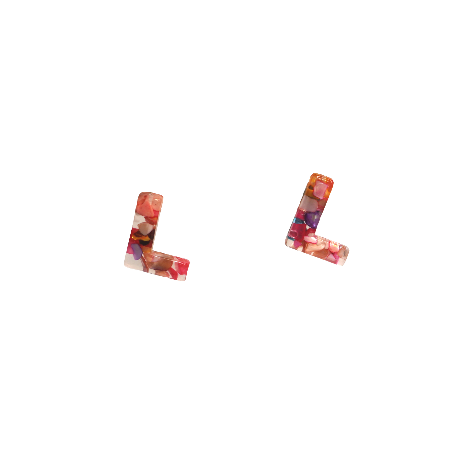 Resin Initial Earrings