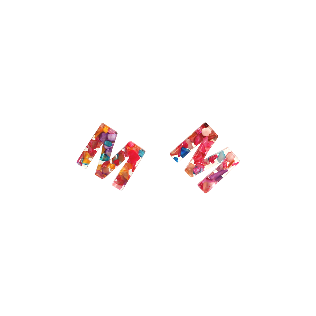 Resin Initial Earrings