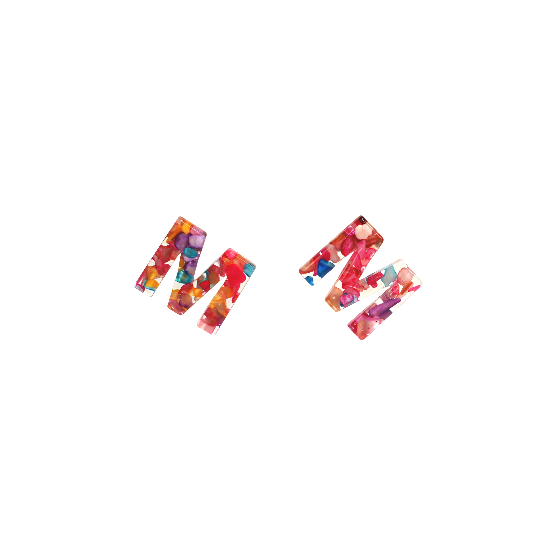 Resin Initial Earrings
