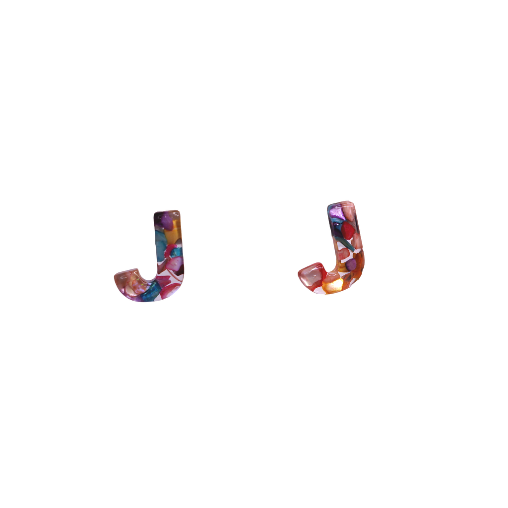 Resin Initial Earrings