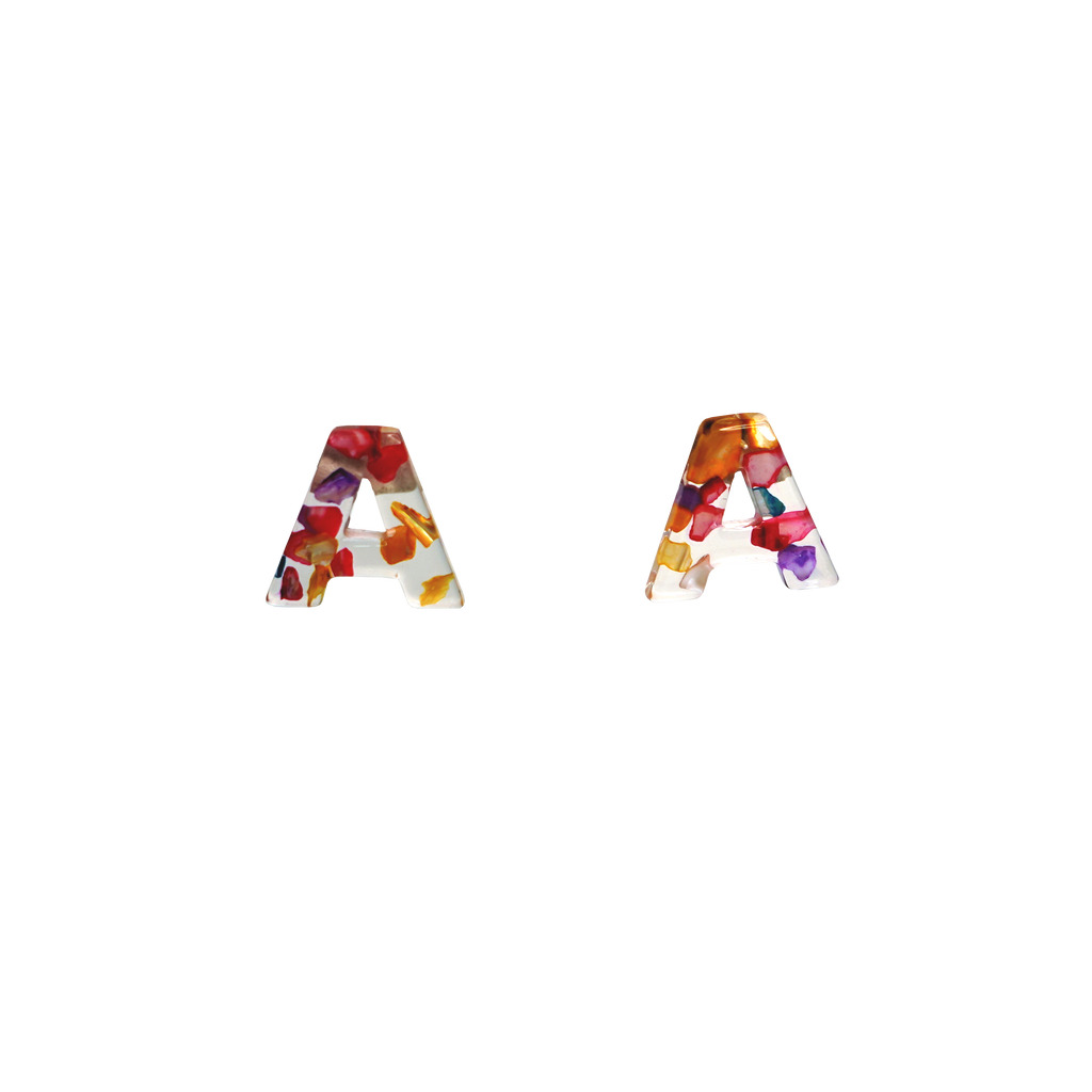 Resin Initial Earrings