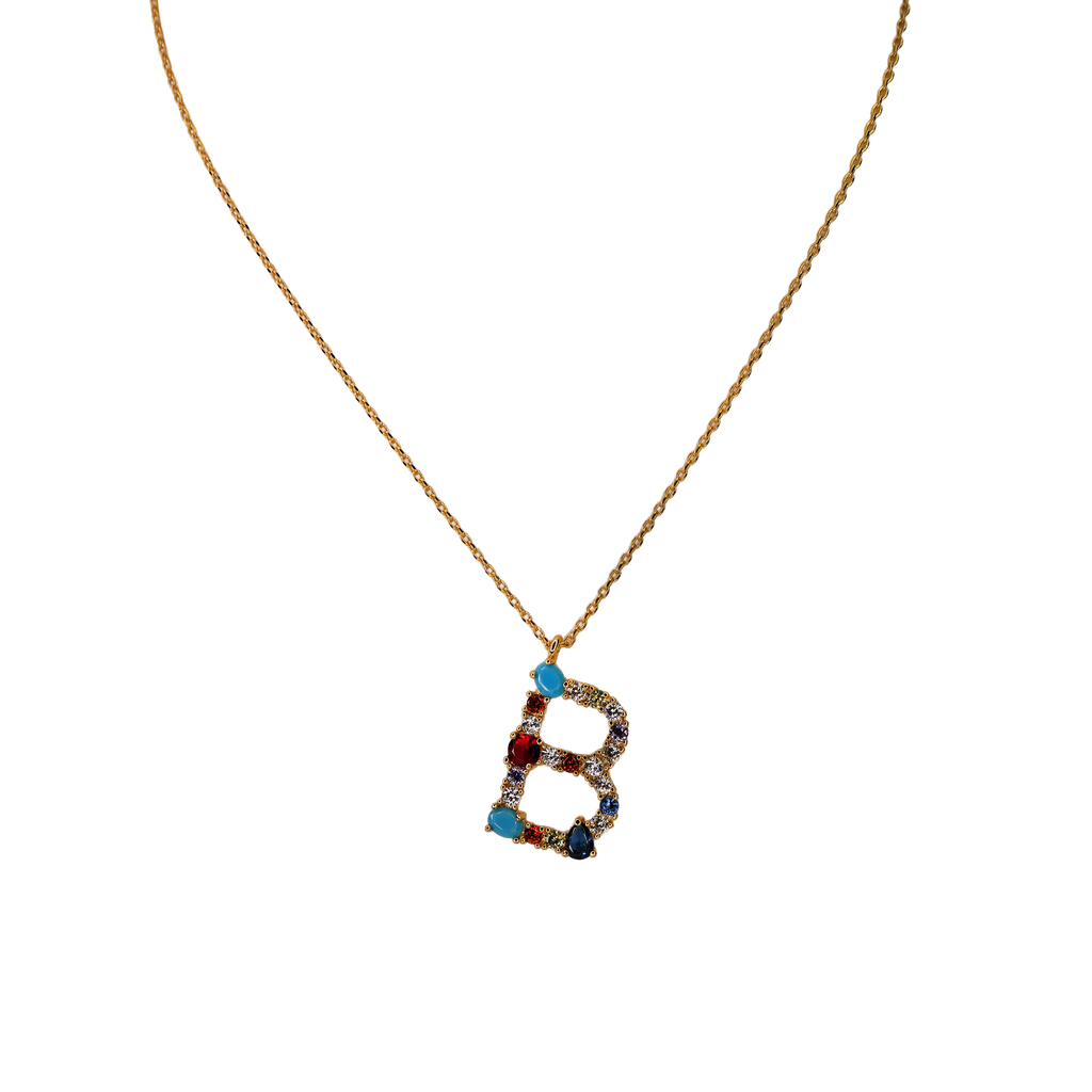 Gemstone Initial Necklace