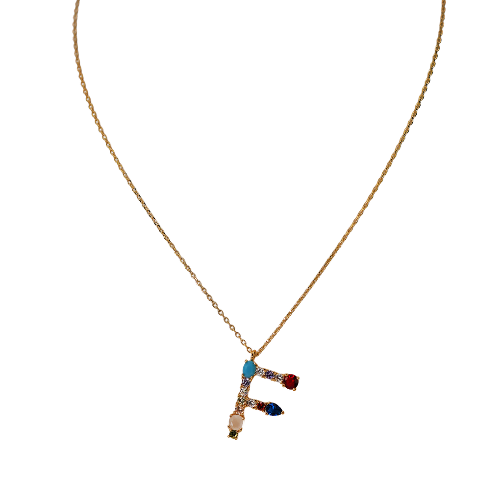Gemstone Initial Necklace