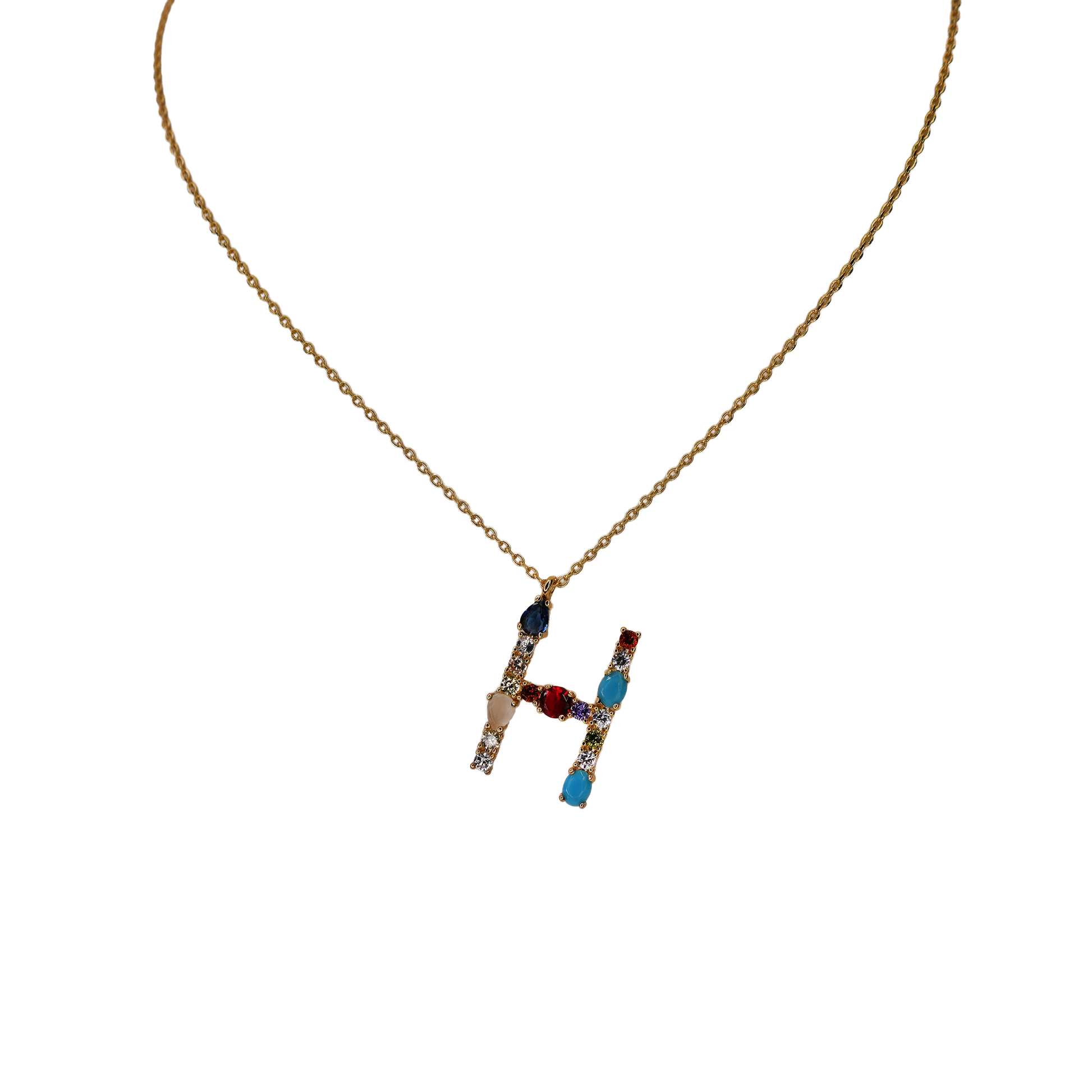 Gemstone Initial Necklace