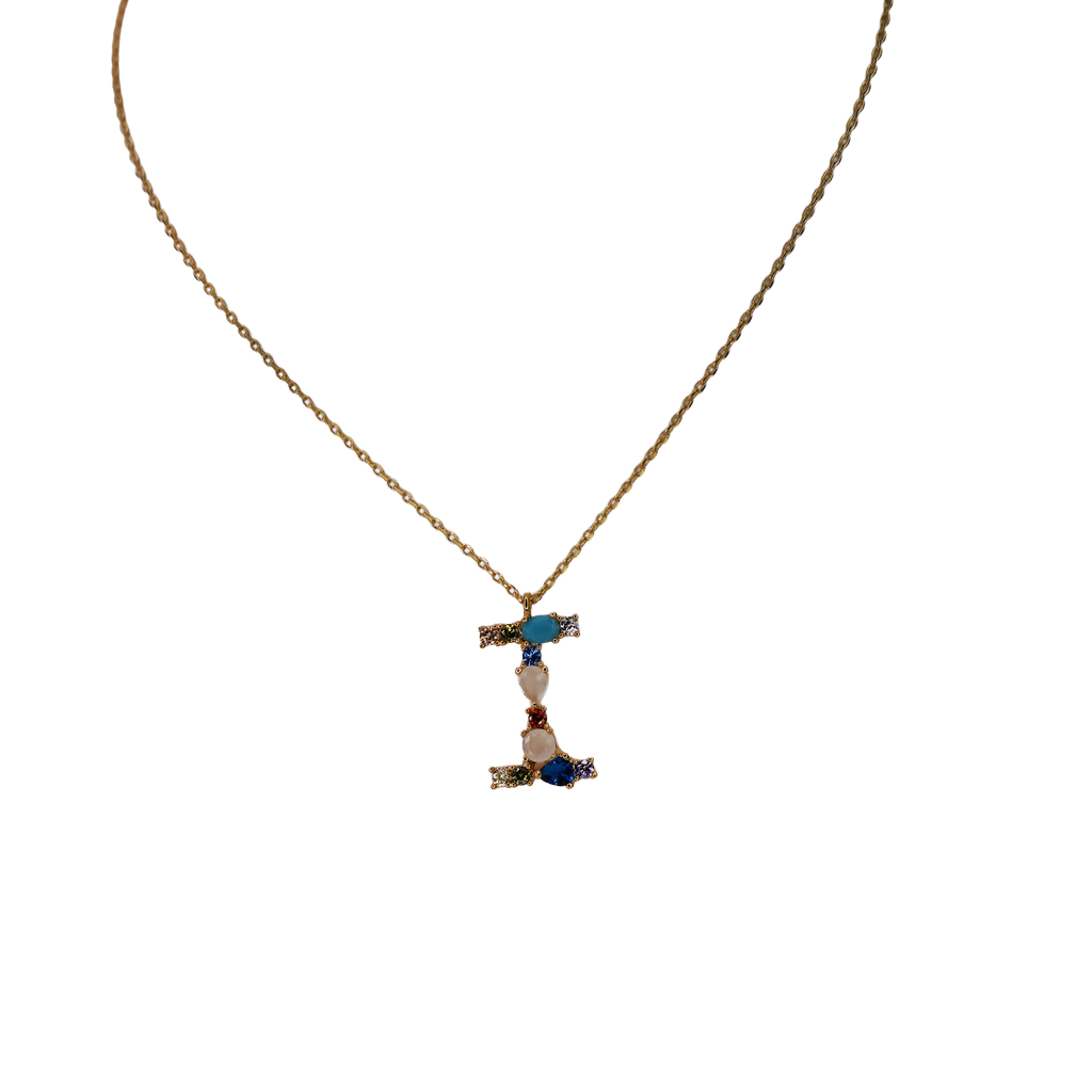 Gemstone Initial Necklace