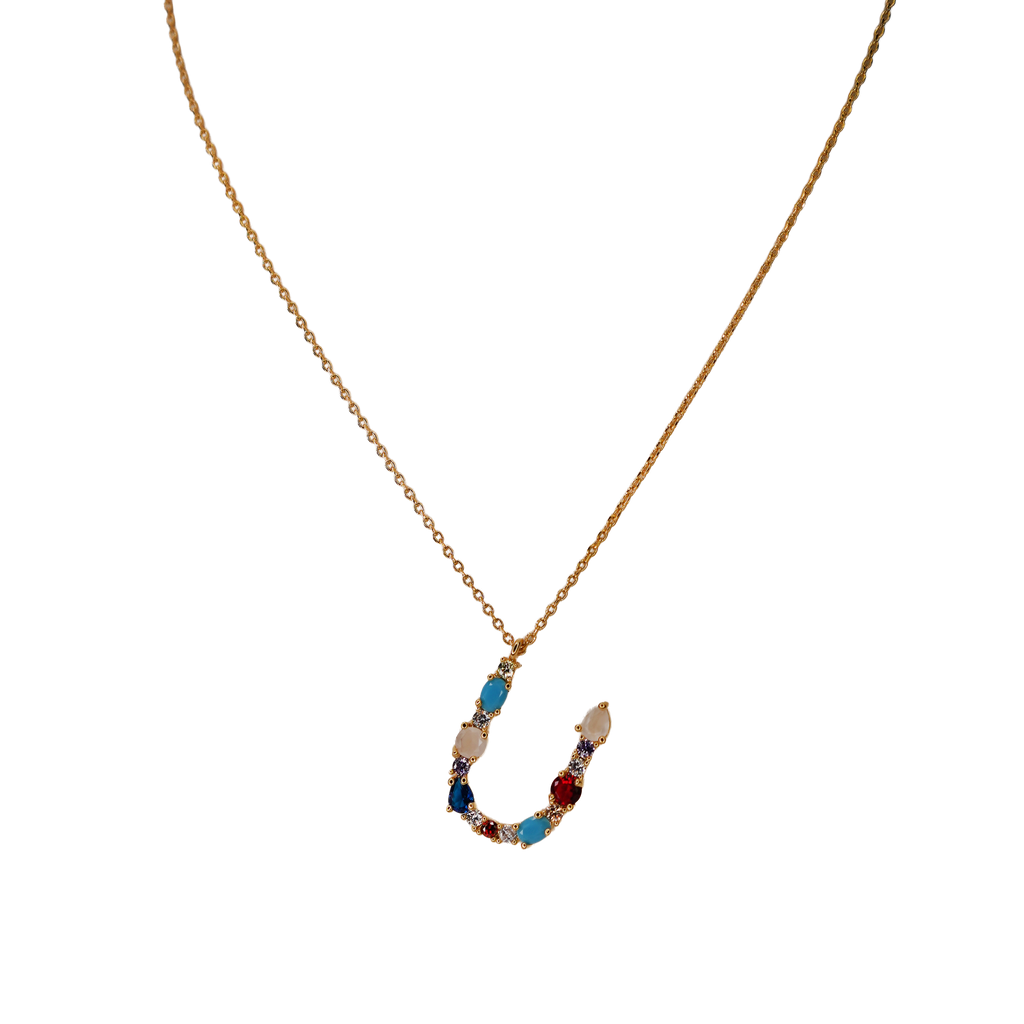 Gemstone Initial Necklace