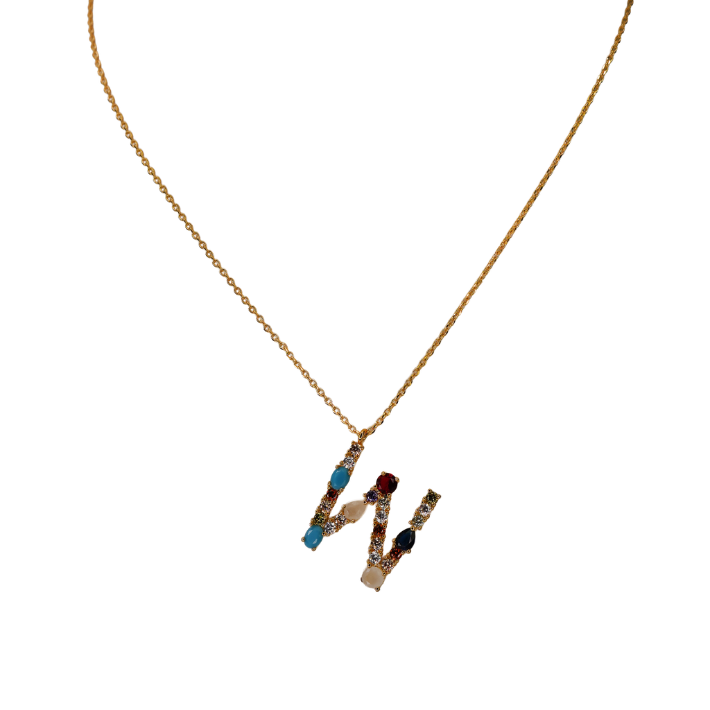 Gemstone Initial Necklace