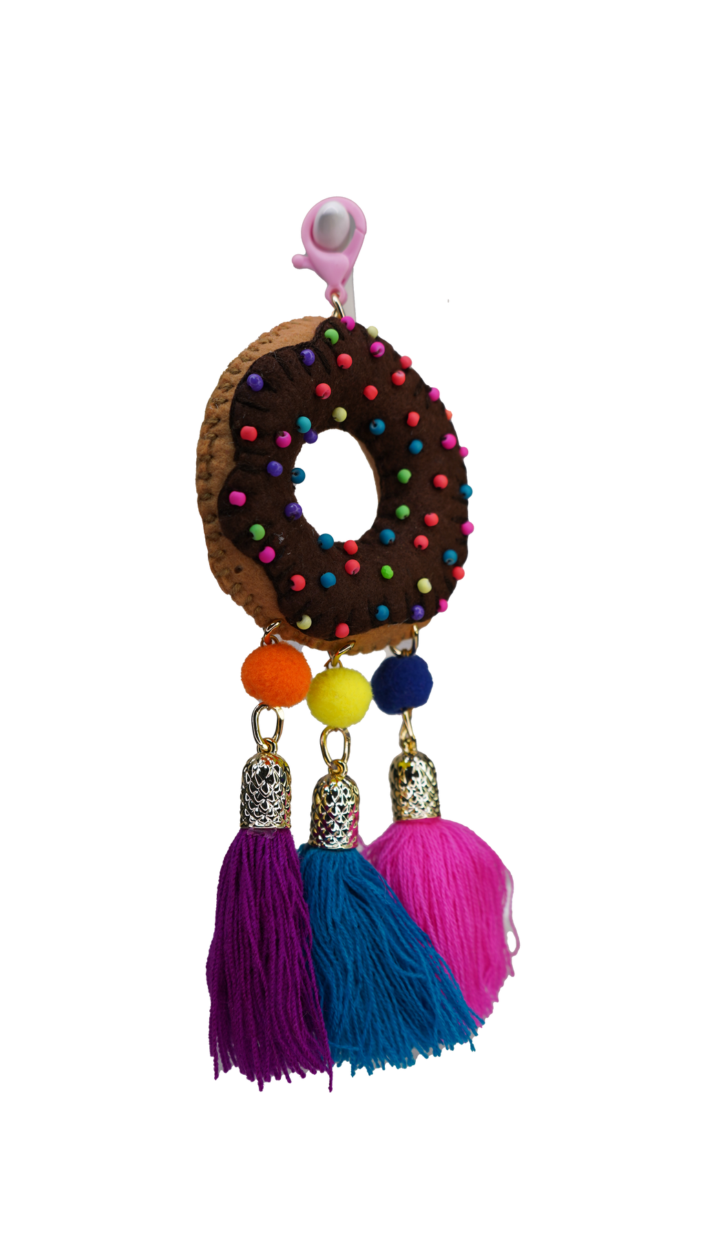 Hand Felted "Donut" Bag Chain