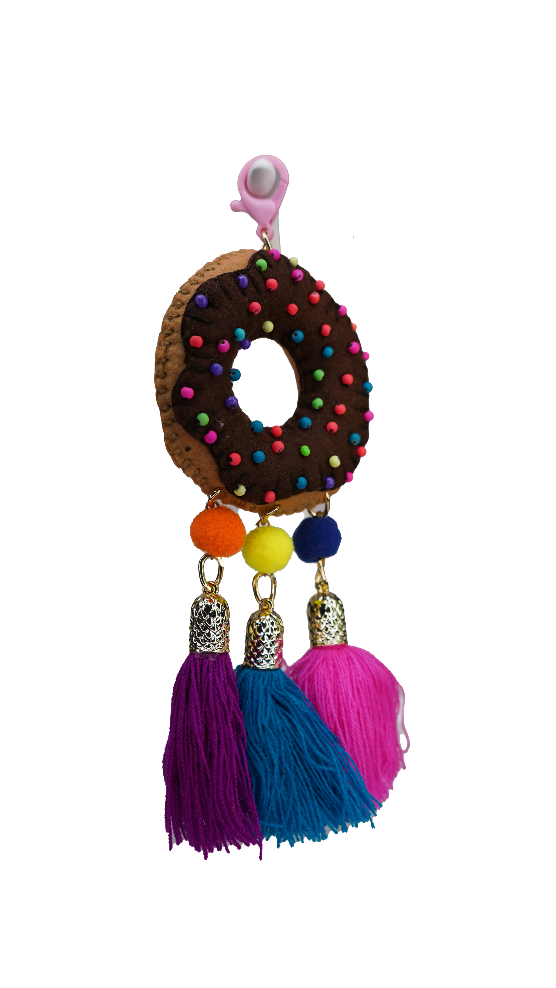 Hand Felted "Donut" Bag Chain