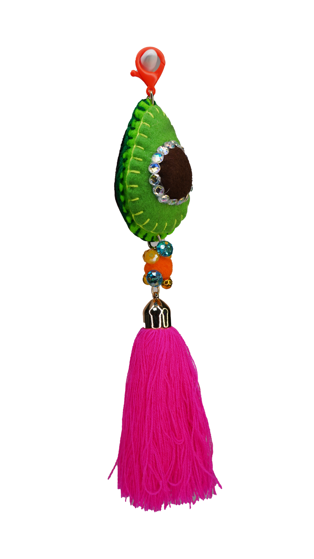 Hand Felted "Avocado" Bag Chain