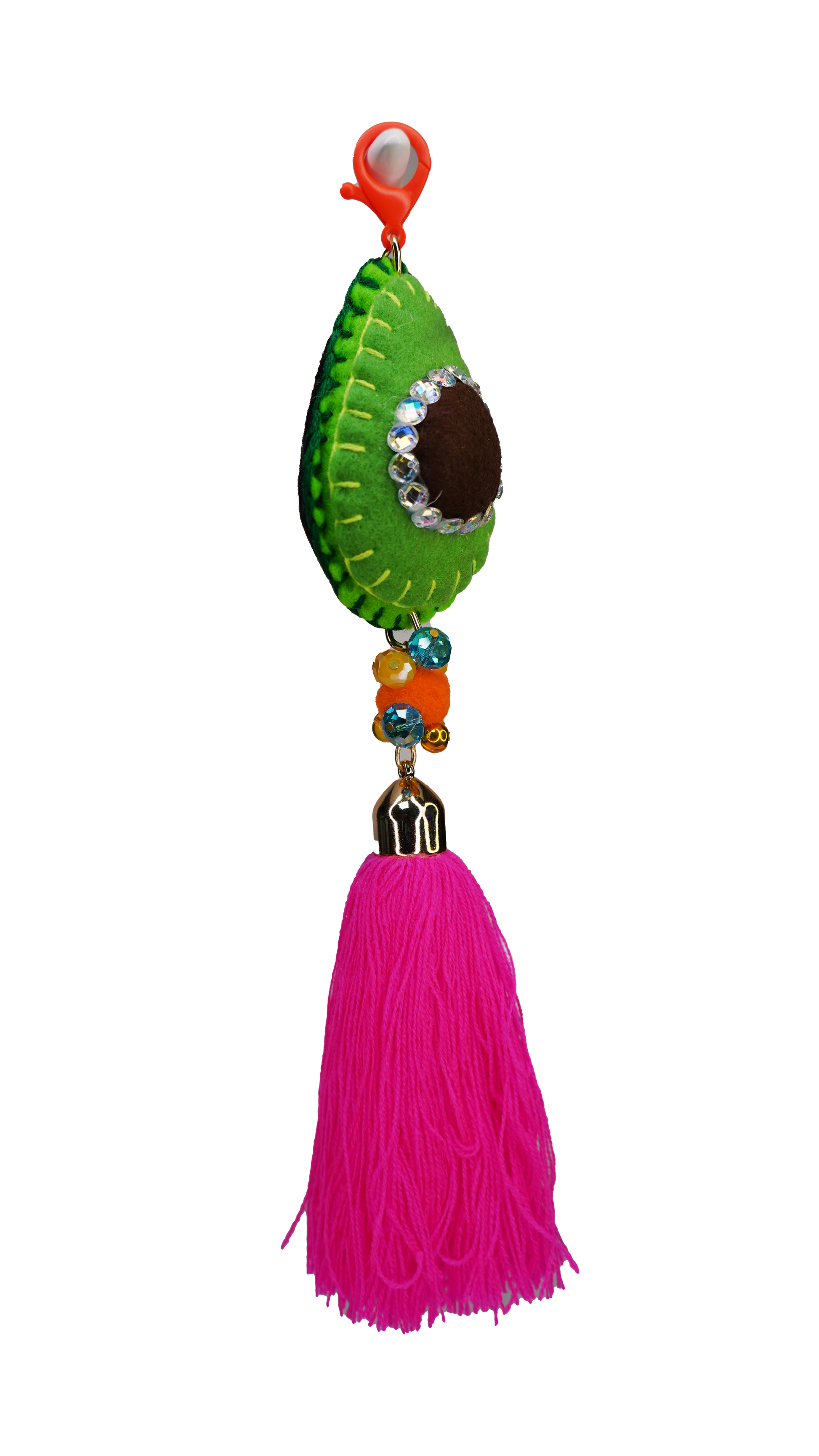 Hand Felted "Avocado" Bag Chain