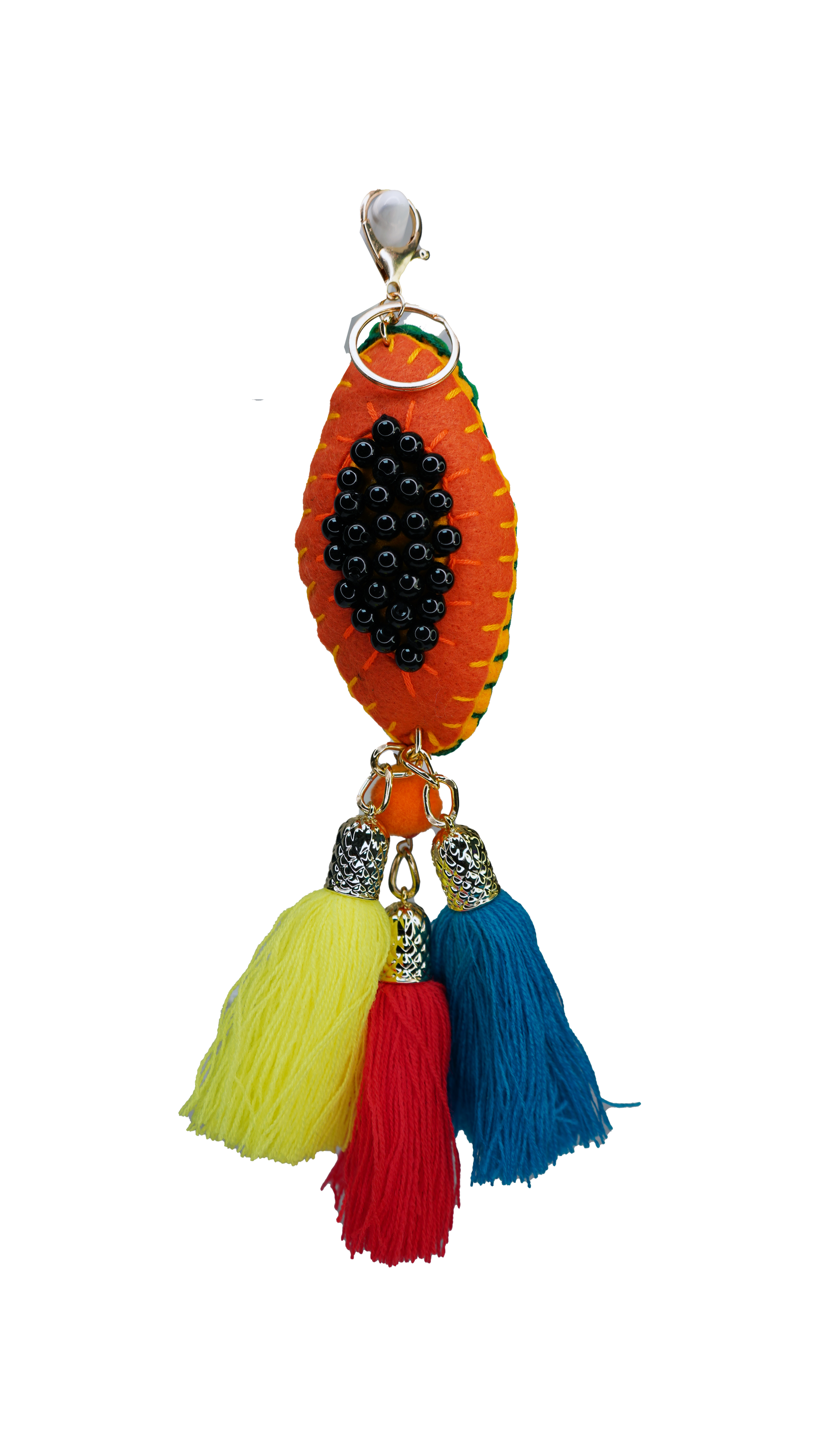 Hand Felted "Papaya" Bag Chain