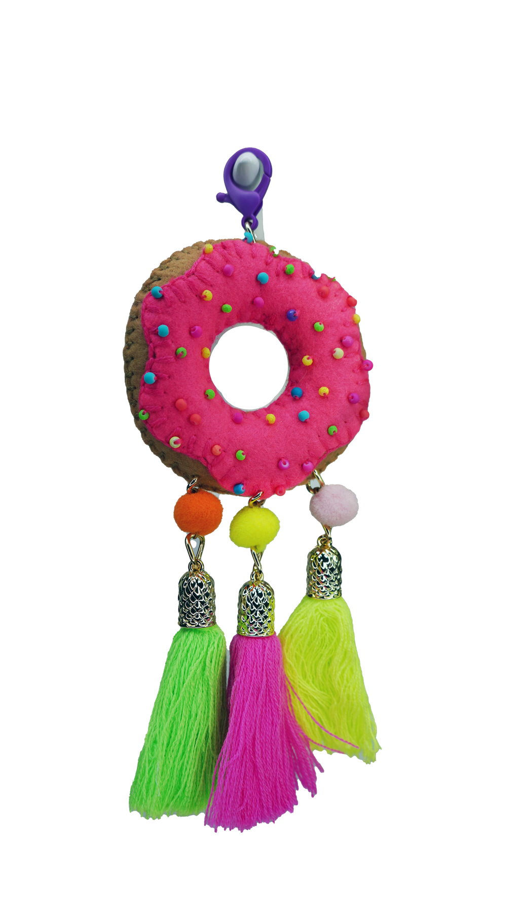 Hand Felted "Donut" Bag Chain