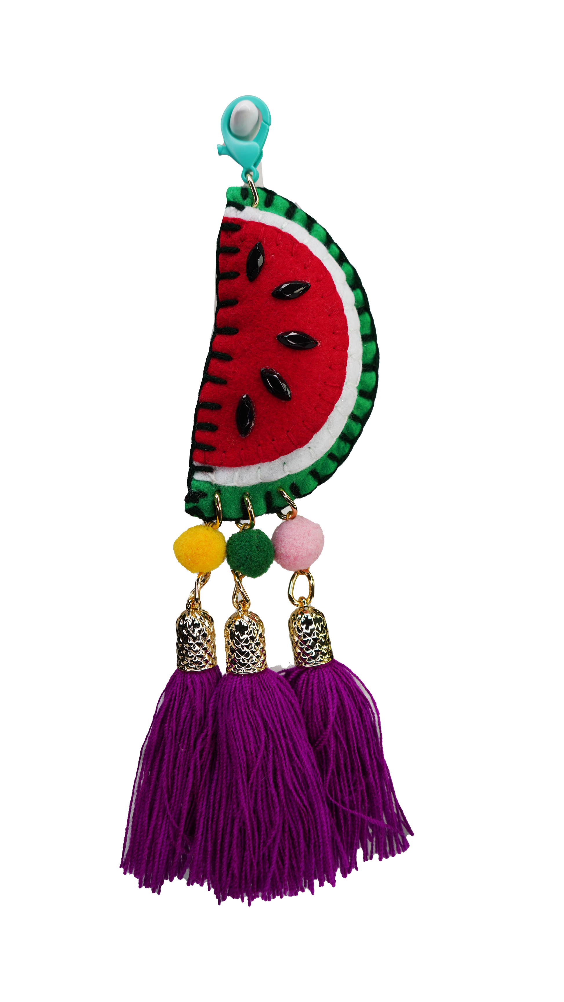 Hand Felted "Watermelon" Bag Chain