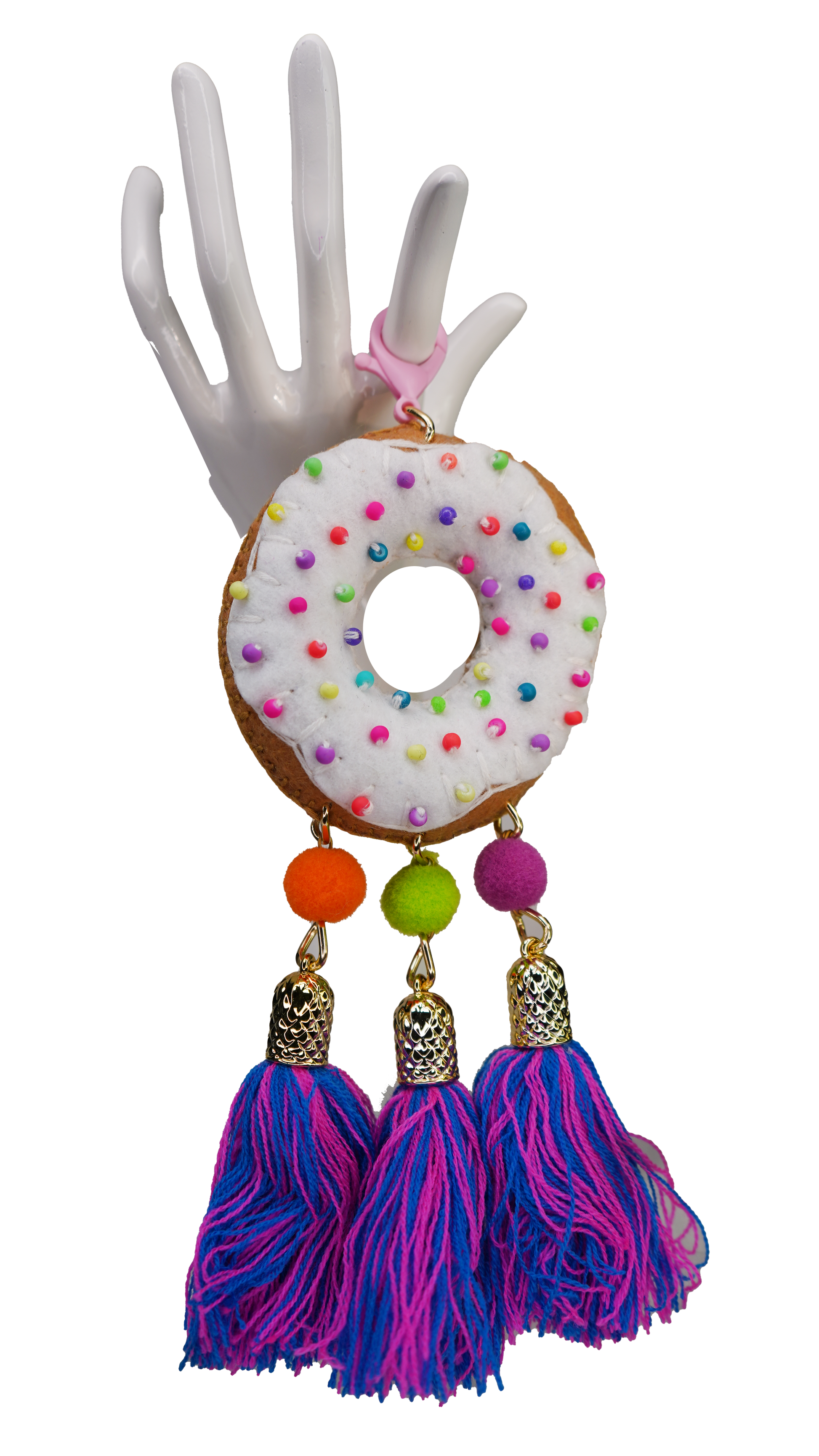 Hand Felted "Donut" Bag Chain