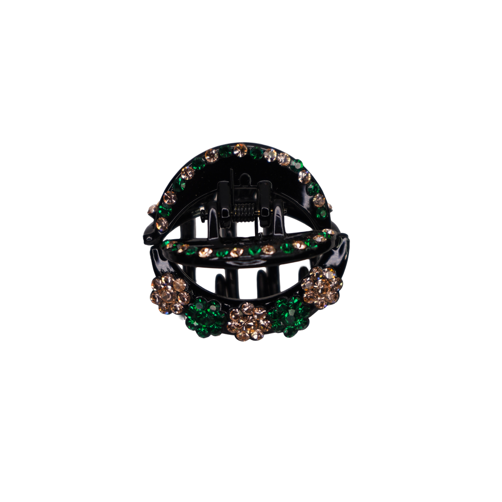 Rhinestone Flower Claw Clip