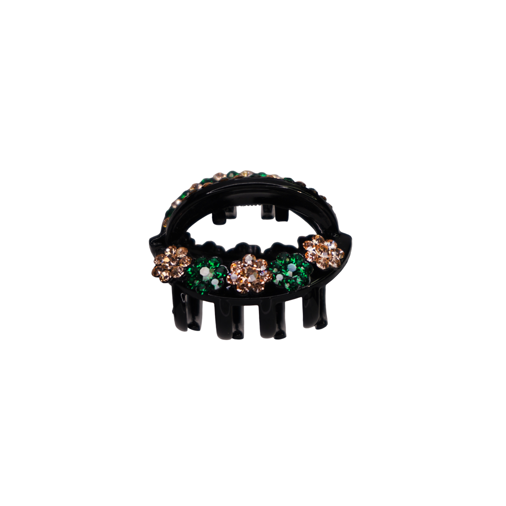 Rhinestone Flower Claw Clip