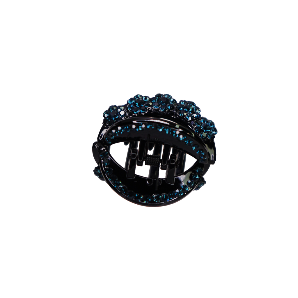 Rhinestone Flower Claw Clip