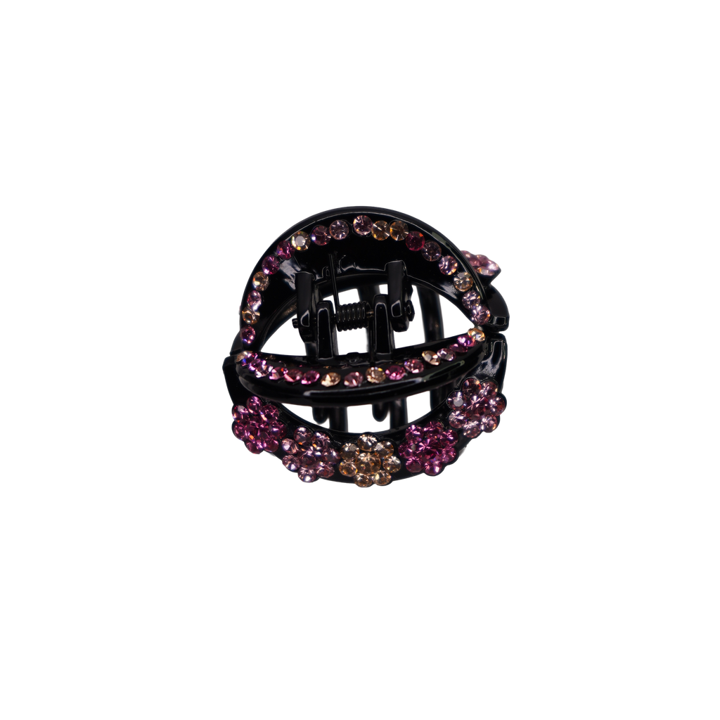 Rhinestone Flower Claw Clip