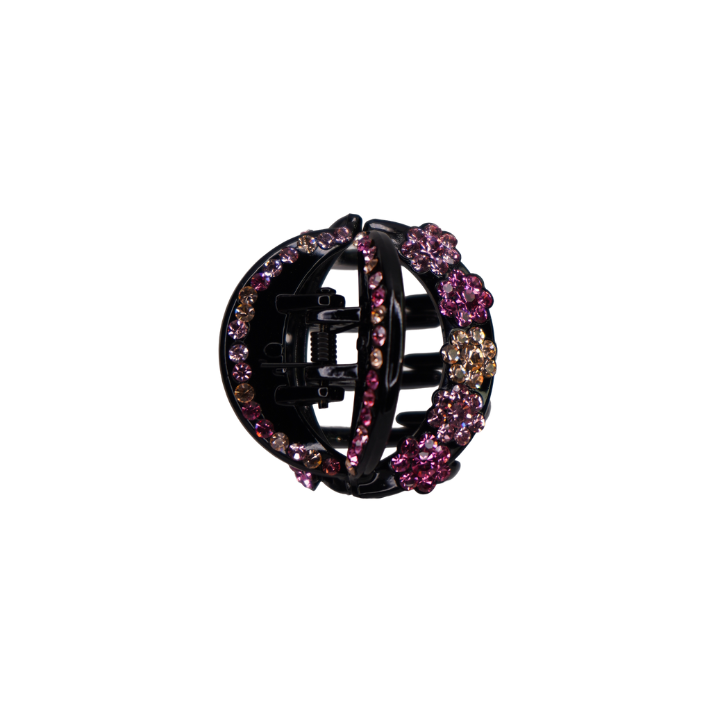 Rhinestone Flower Claw Clip