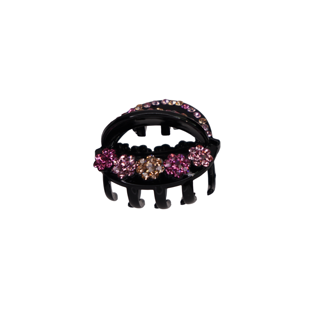 Rhinestone Flower Claw Clip