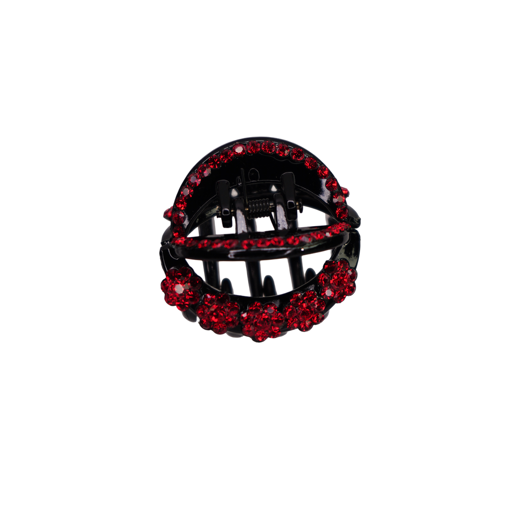 Rhinestone Flower Claw Clip