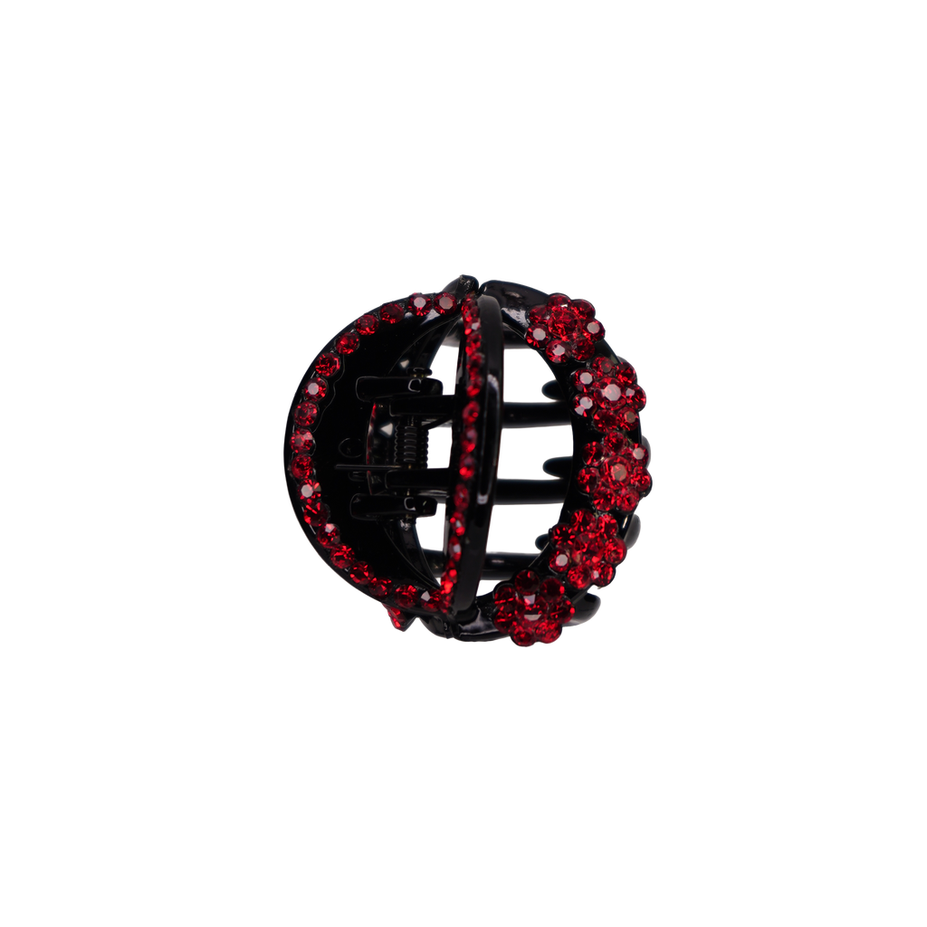 Rhinestone Flower Claw Clip