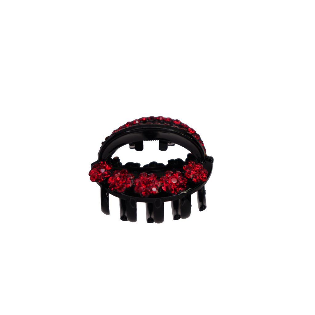 Rhinestone Flower Claw Clip